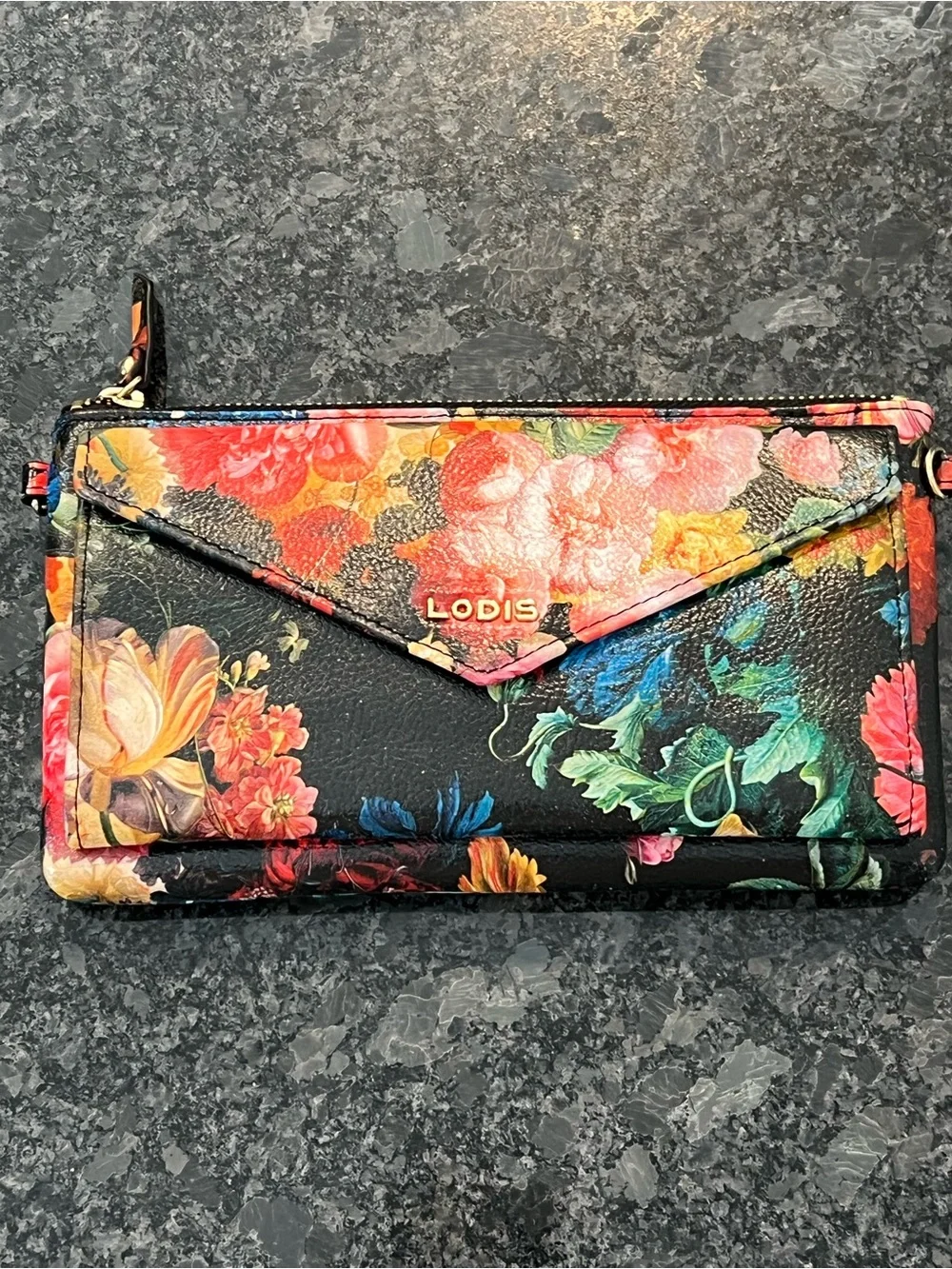 NWOT LODIS Leather Crossbody Wristlet Wallet